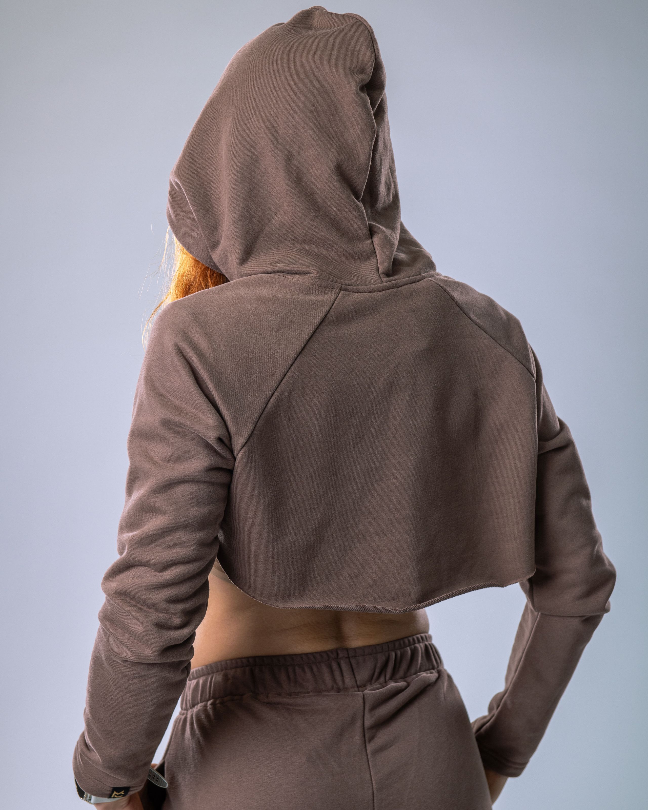 Women’s Ultra Crop Hoodie Brown L-2