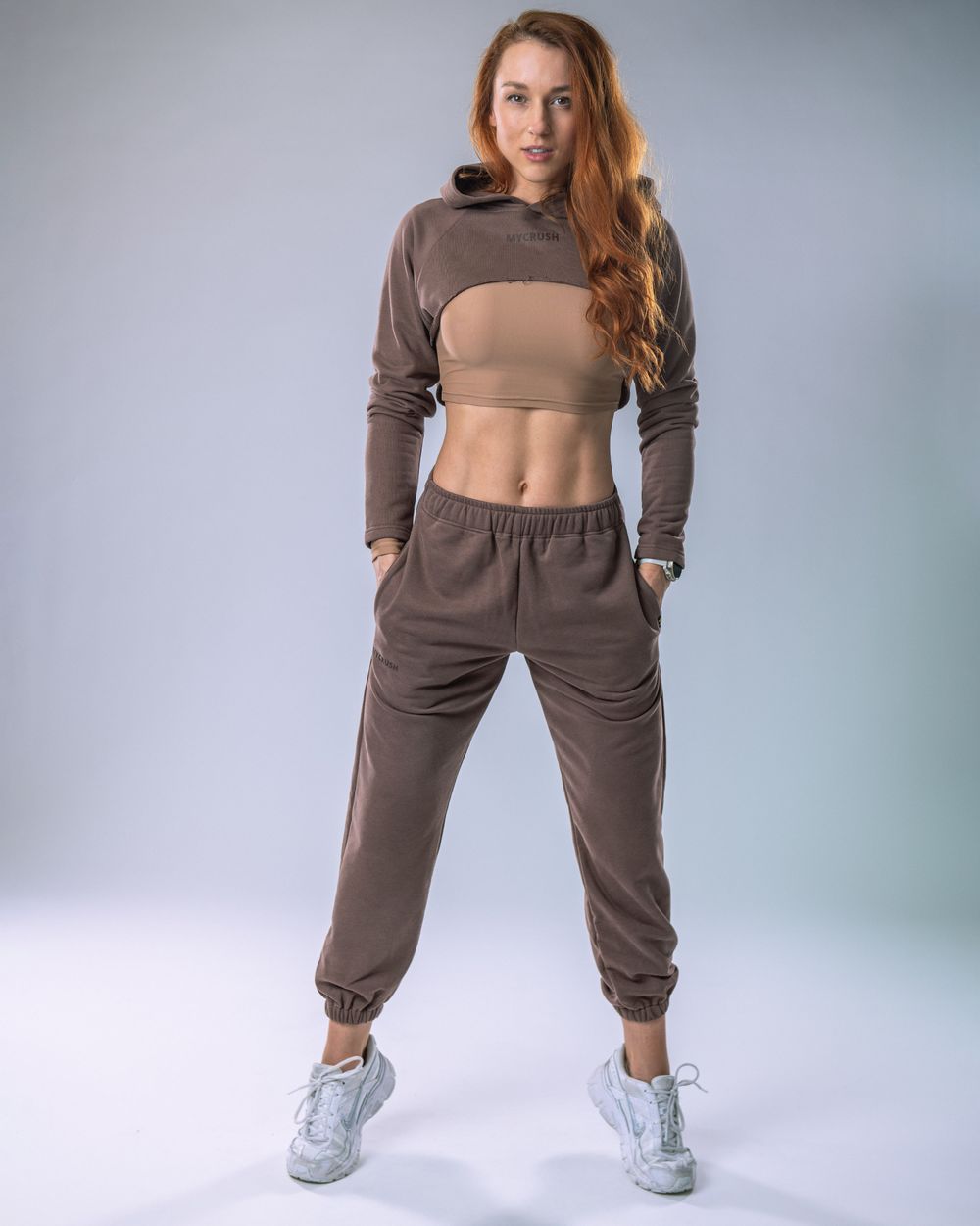 Women’s Ultra Crop Hoodie Brown S
