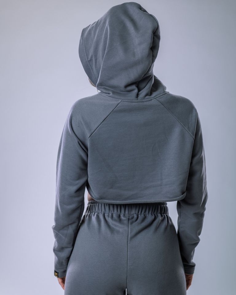 Women’s Ultra Crop Hoodie Grey L-0