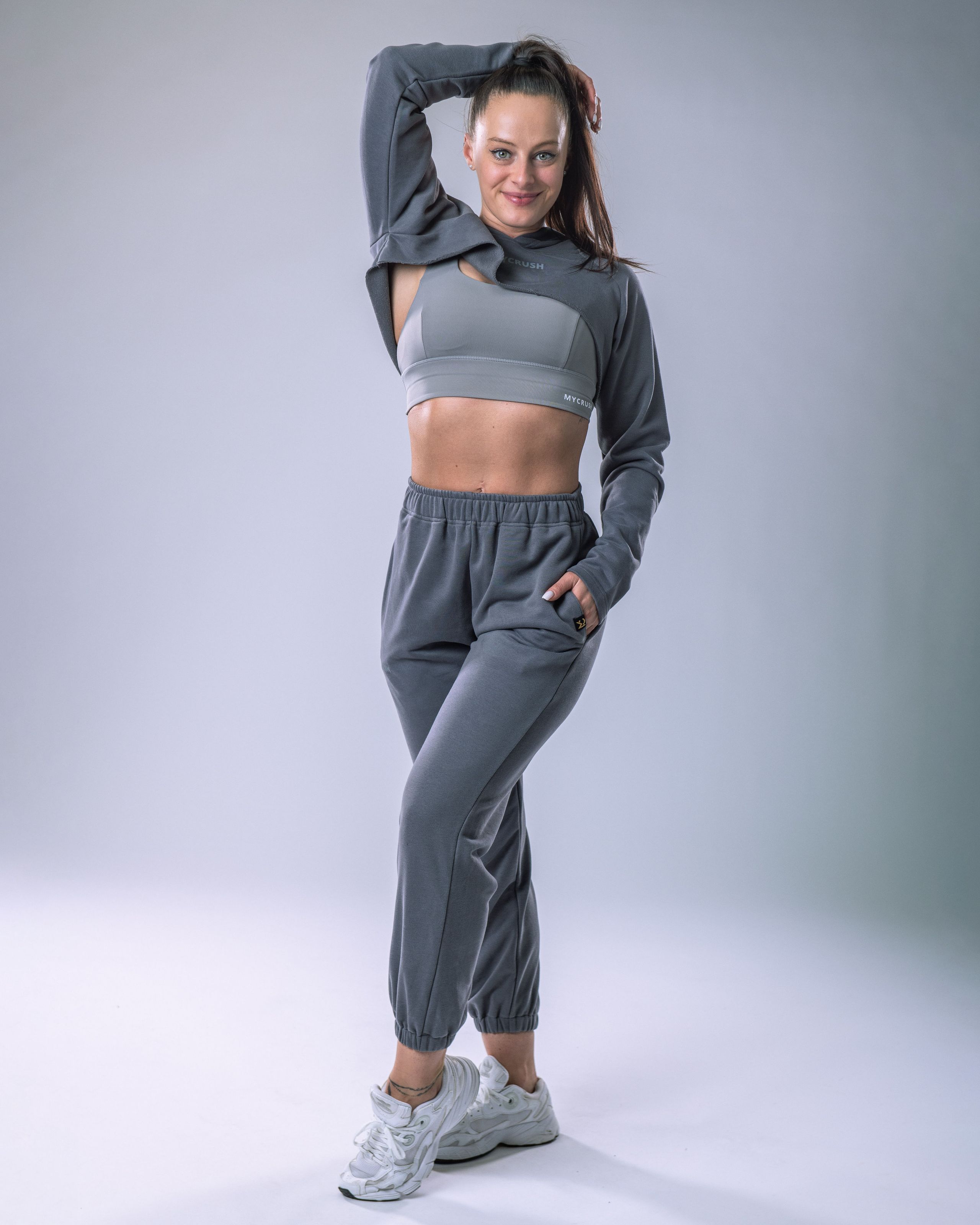 Women’s Ultra Crop Hoodie Grey L-3
