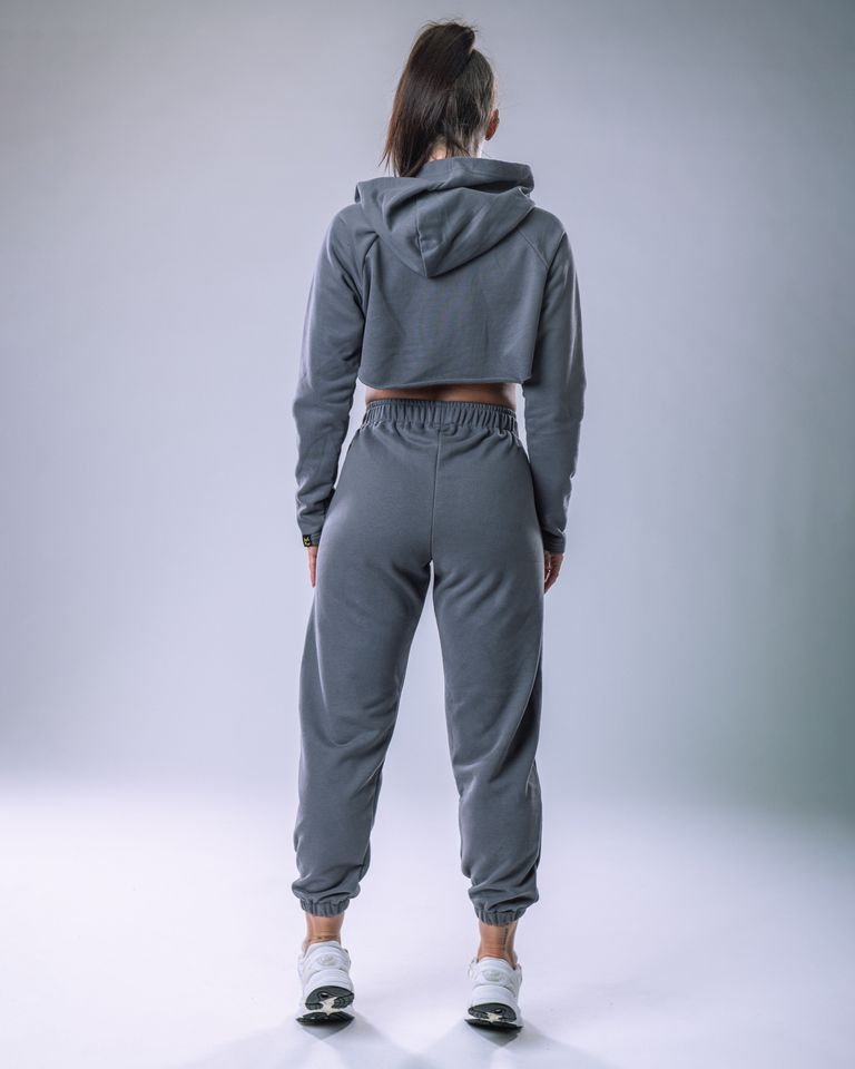 Women’s Ultra Crop Hoodie Grey M-5