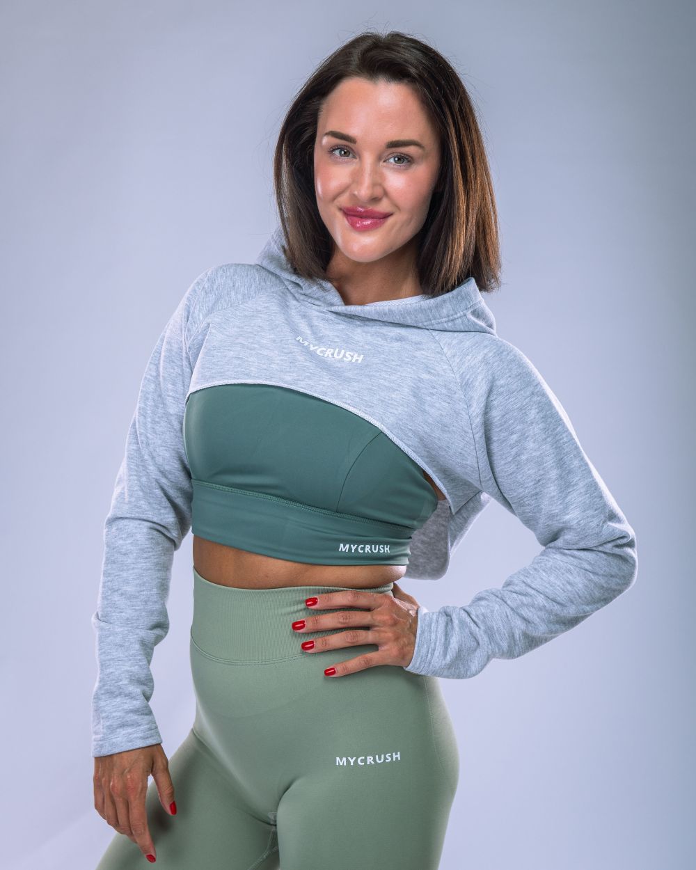 Women’s Ultra Crop Hoodie Heather Grey XS