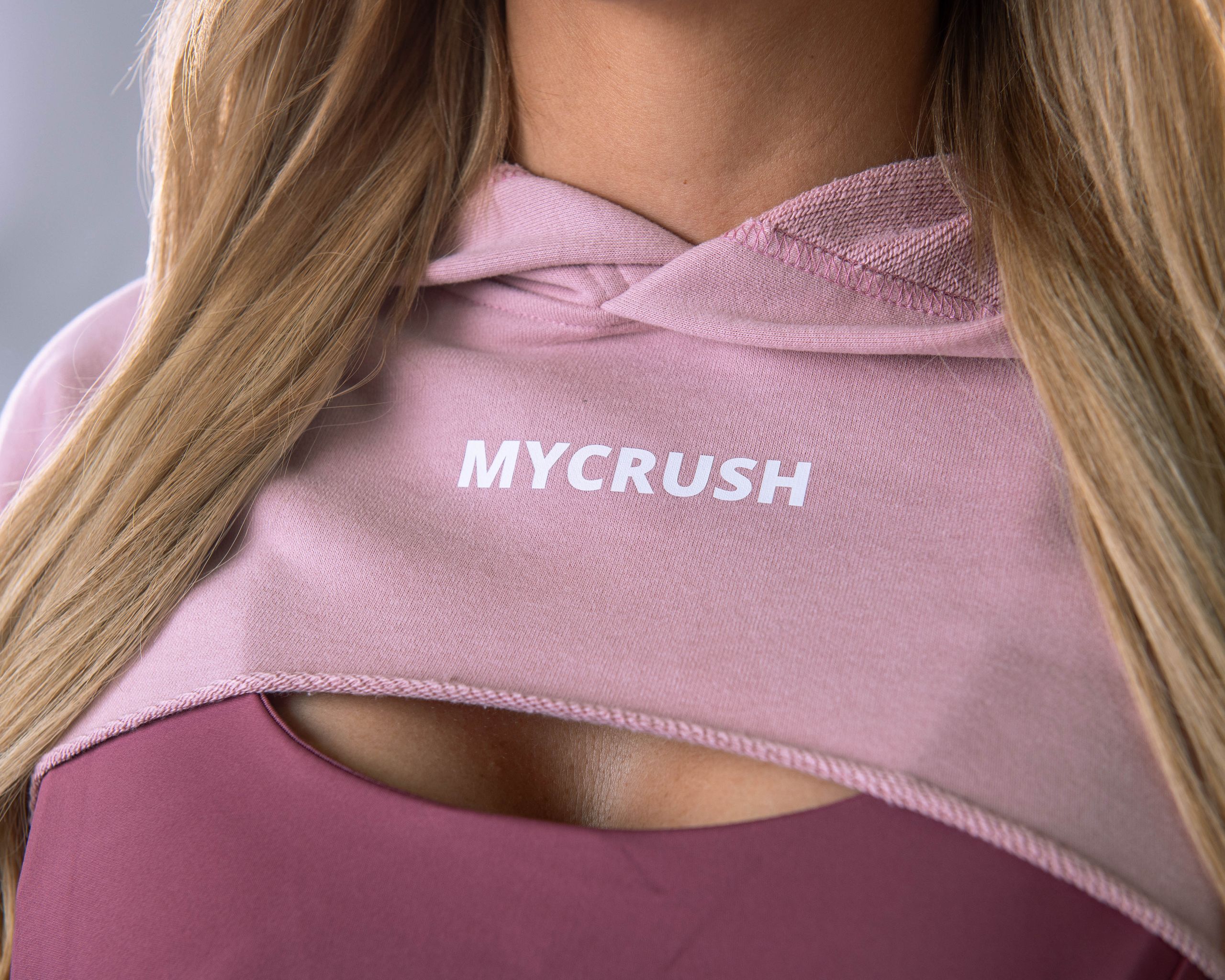 Women’s Ultra Crop Hoodie Pink XS-2