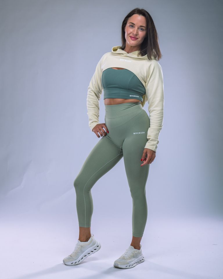 Women’s Ultra Crop Hoodie Yellow XS-1