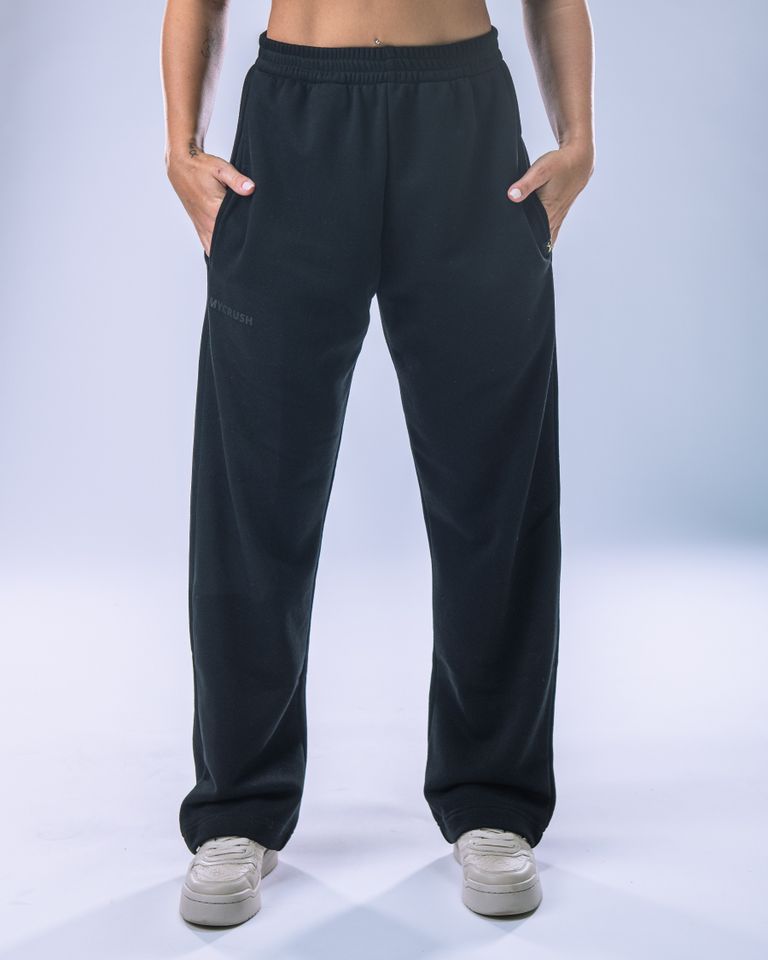 Women's Wide Joggers Black L-3