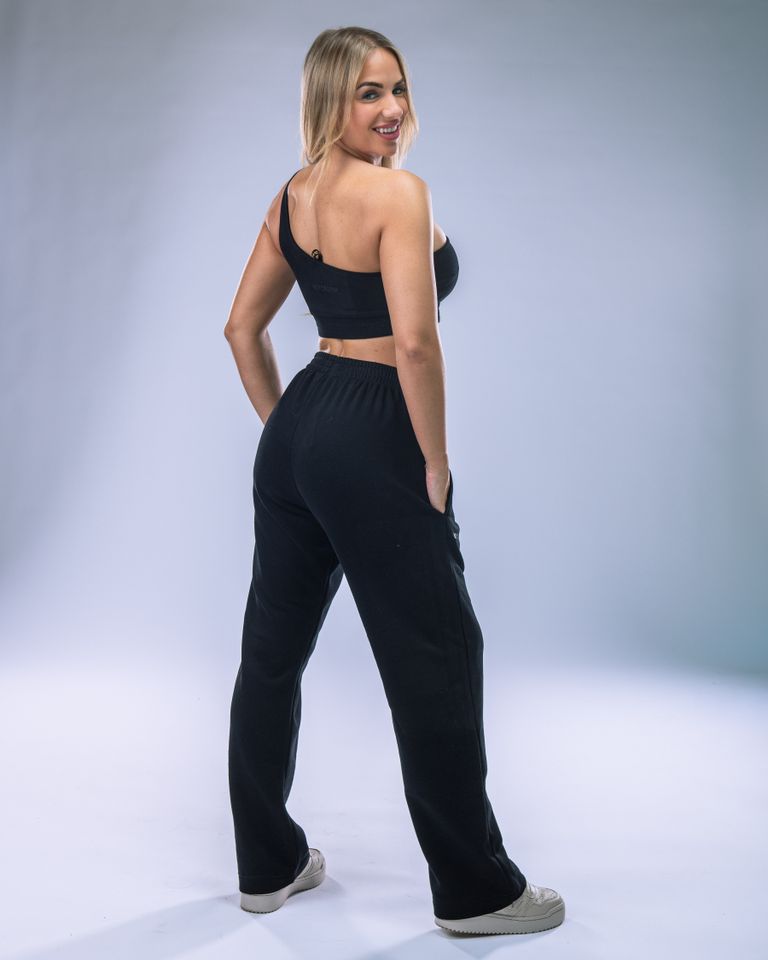 Women's Wide Joggers Black S-2