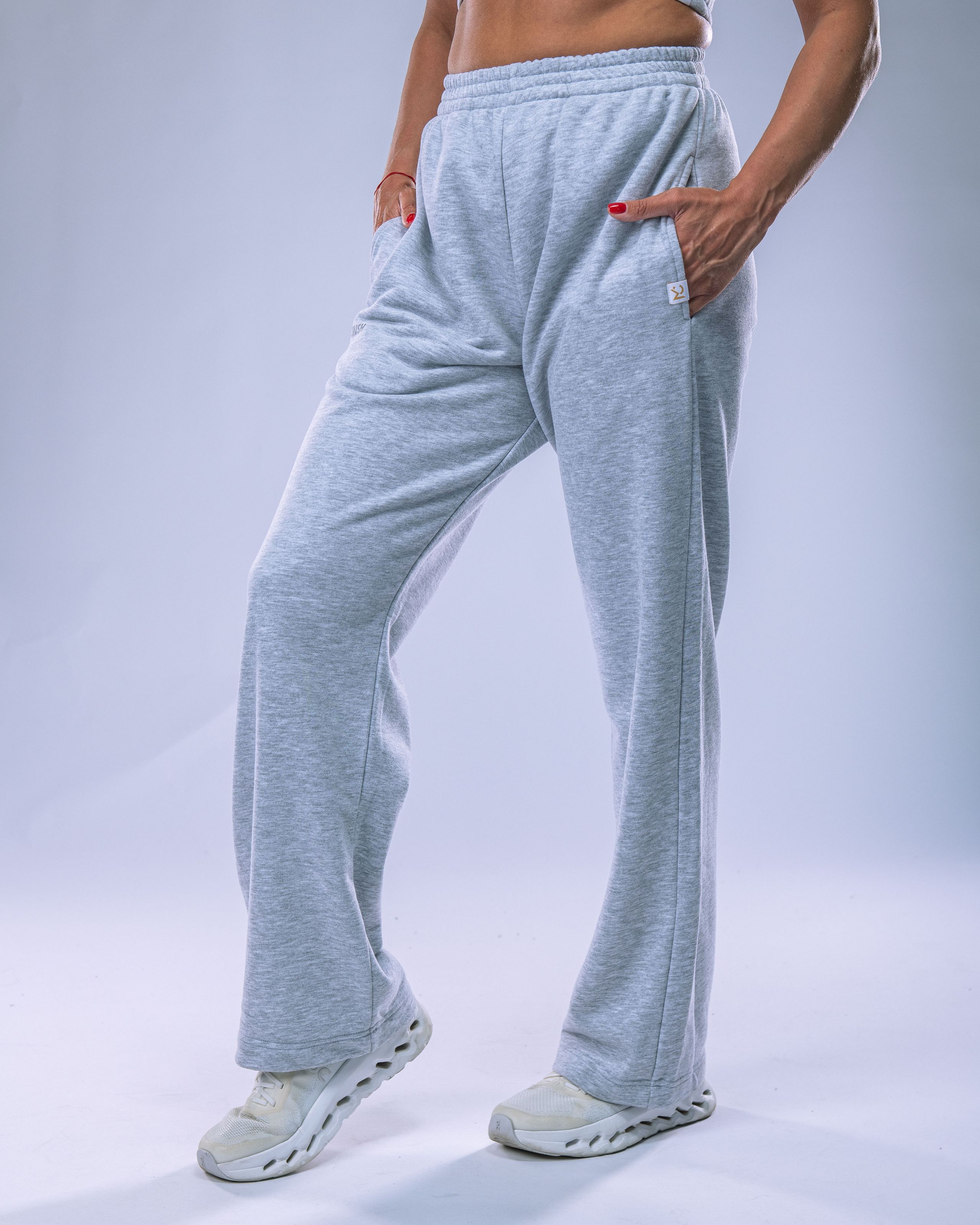 Women's Wide Joggers Heather Grey L-0